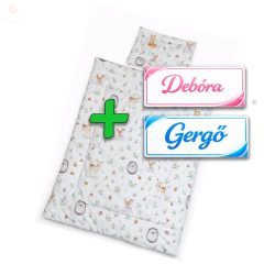   Saját névvel is kérhető, erdei állatkás gyerekágynemű szett (takaró + párna)