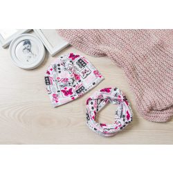   Pillangós átmeneti sapka körsál szett -Bölcsis méret- KÉSZLETRŐL