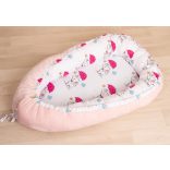 Babafészek, pihe-puha babafészek, baba fekvő, (normál méret) LÁNYOS, TAKARÓVAL