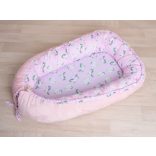 Babafészek, pihe-puha babafészek, baba fekvő, (normál méret) LÁNYOS, TAKARÓVAL