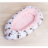 Babafészek, pihe-puha babafészek, baba fekvő, (normál méret) LÁNYOS, TAKARÓVAL