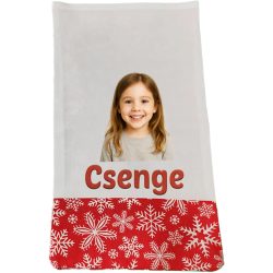 egyedi neves mikulás zsák a gyermeked fotójával