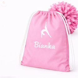   Pompom táska (pompom hátizsák, táncos táska) egyedi névvel, logóval (rózsaszín)