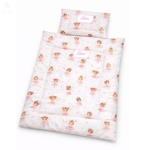 Névvel is kérhető, balerinás gyerekágynemű szett (takaró + párna)