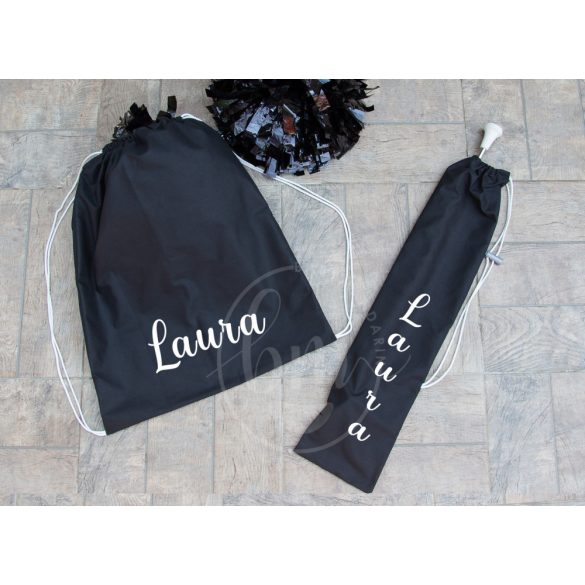 Hátizsák és mazsorettbot tartó táska szett - táncos táska szett - Névvel, logóval 