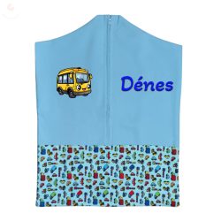   Kék, kisautós ovis zsák kisfiúnak egyedi névvel és jellel