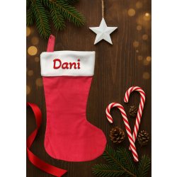 Textil mikulás csizma NÉVVEL nyomva 4. (bármilyen név vagy felirat)