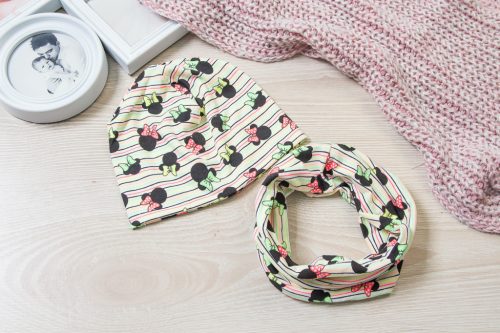 MInnie átmeneti Sapka körsál szett Bébi méret - KÉSZLETRŐL