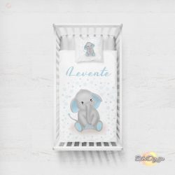   Egyedi pihe-puha NEVES takaró - fiús elefántos- KÉT MÉRETBEN