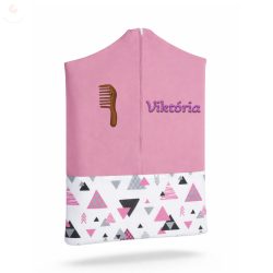   Rózsaszín háromszöges ovis zsák kislánynak egyedi névvel és jellel