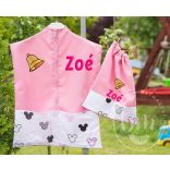 Ovis zsák és torna zsák bármilyen névvel és jellel,  neves oviszsák   /rózsaszín+egeres1/  AJÁNDÉK SZERETETKÜLDŐVEL