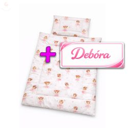   Saját névvel is kérhető, balerinás babaágynemű szett (takaró + párna)