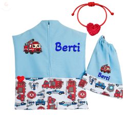   Tűzoltós-rendőrös ovis zsák szett egyedi névvel és jellel + ajándék szeretetküldővel