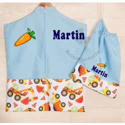   Ovis zsák és torna zsák bármilyen névvel és/vagy jellel   /kék+betonkeverős/   AJÁNDÉK SZERETETKÜLDŐVEL